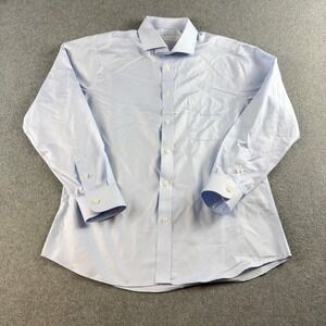 Houston Light Blue Dress Shirt Men's L 16 32/33 Convertible Cuffs Spread Collar